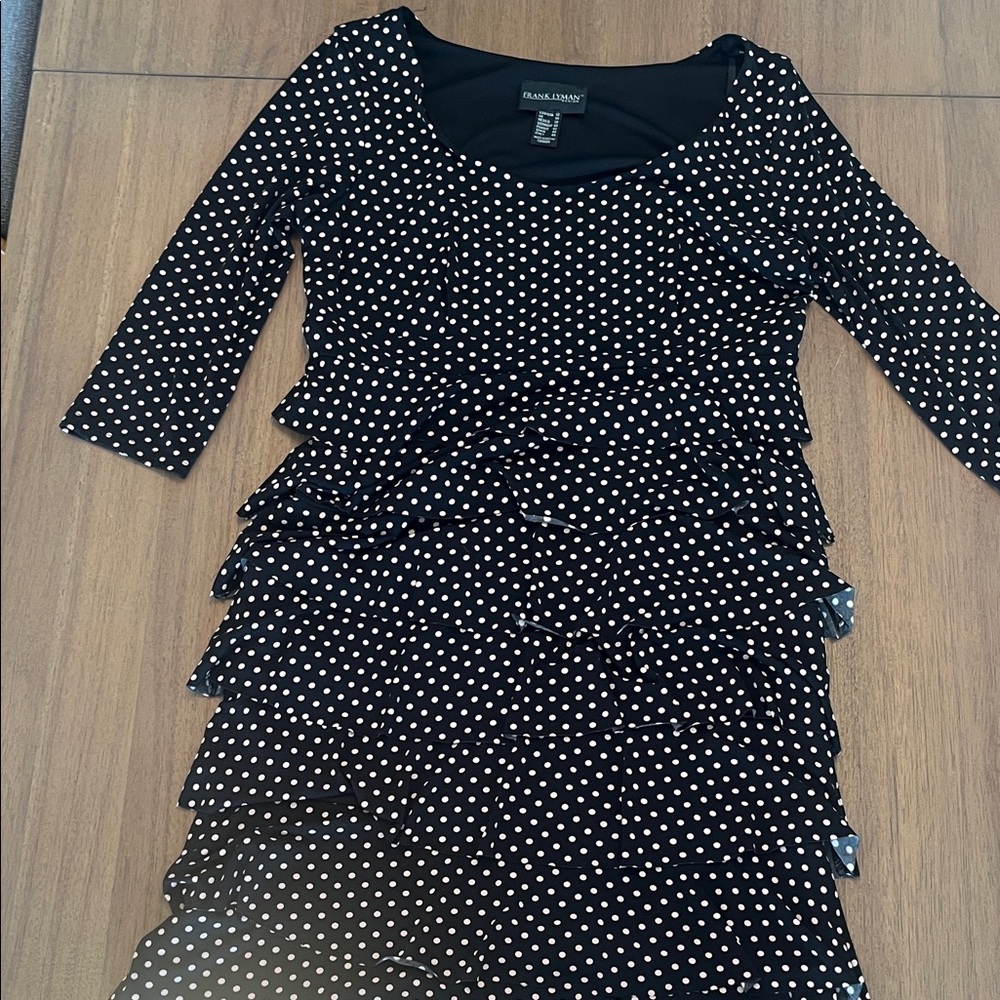 Frank Lyman Design Black and White Polka Dot Dress
